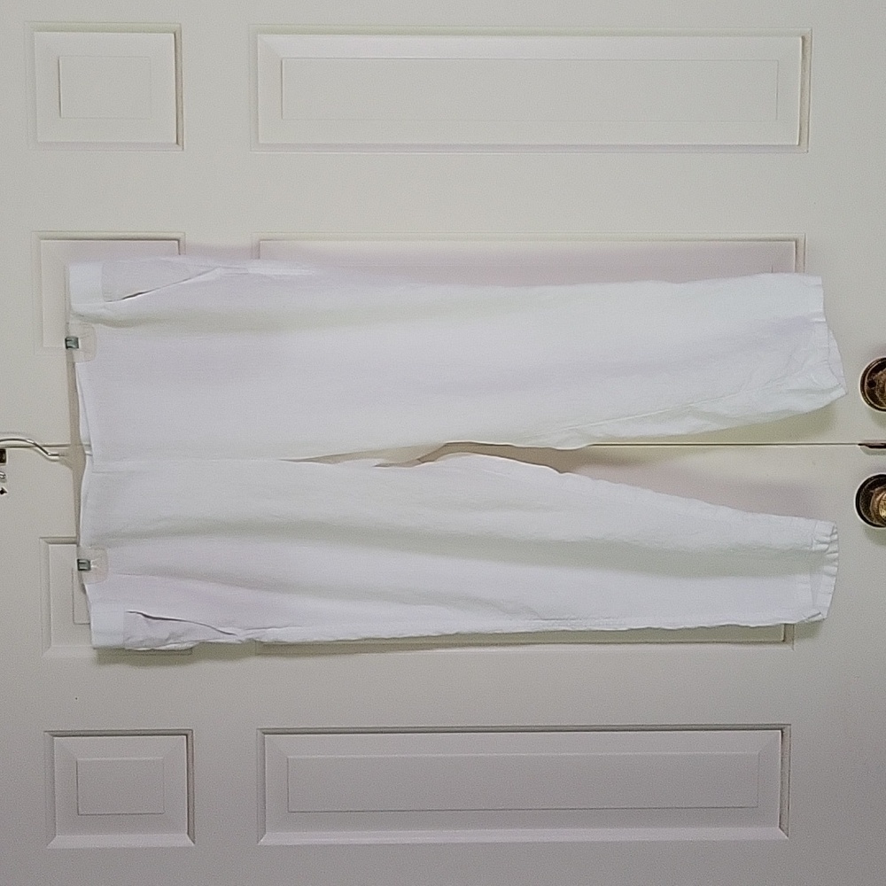 J. Jill white linen elastic waist pull on cropped pants sz xlp